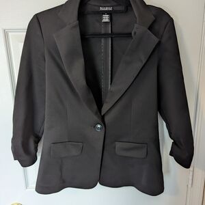 Soho Black Tailored Blazer with Notched Lapels and Structured Fit